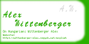 alex wittenberger business card